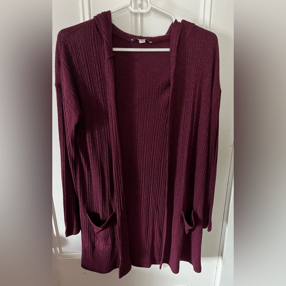 American Eagle maroon cardigan, size M